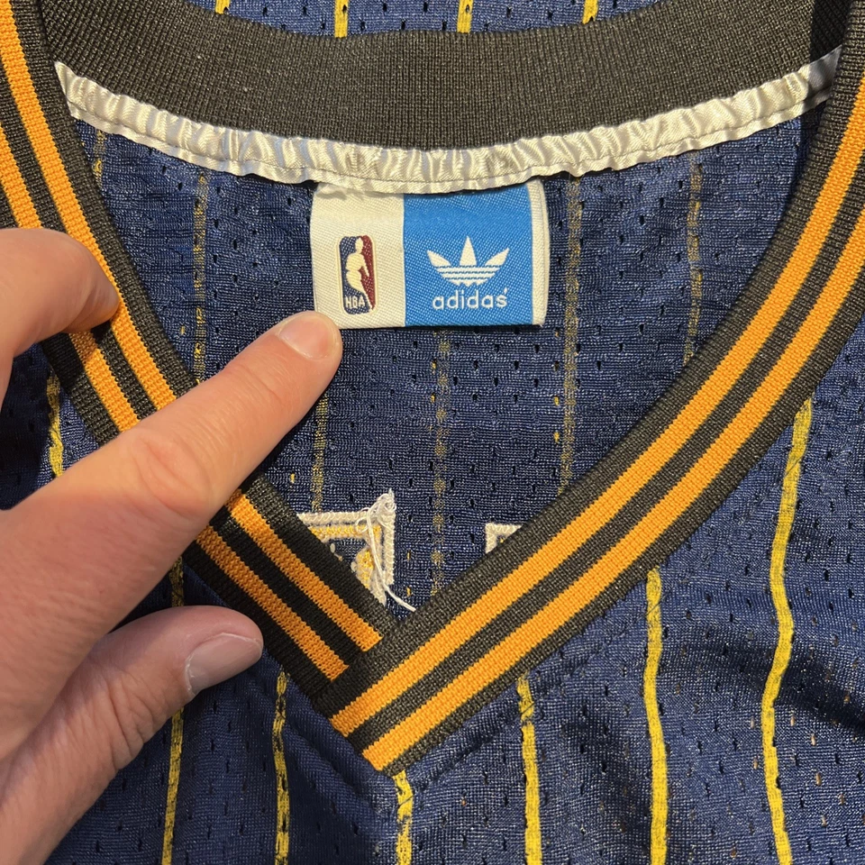 Reggie Miller (Adidas)-(Pacers)-(Jersey)-(Azul/Amarillo)-(Buen Estado.)-(M) Foto 4 de 4