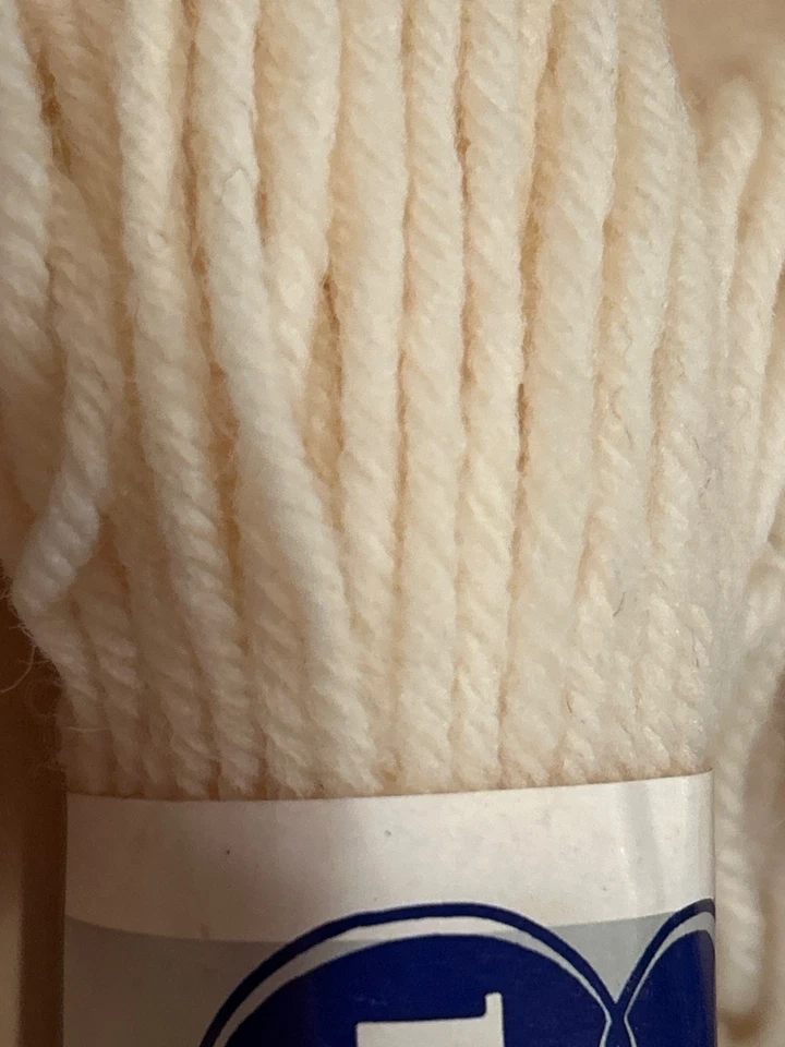 NEW Vintage Bucilla Tapestry Wool Yarn Lot 2 Skeins Ivory Cream Color 28 USA - Image 2 of 4