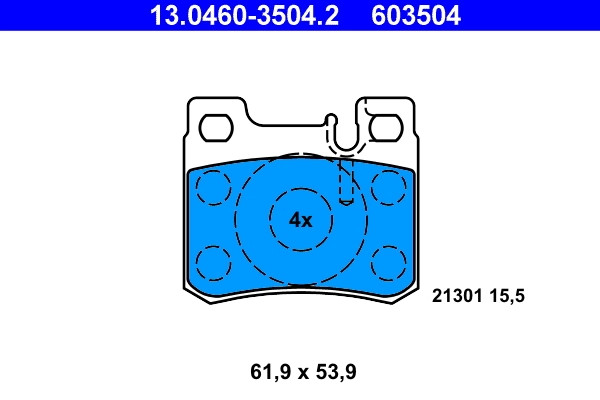 Bremsscheiben-BremsbeläGe-Kit ATE 13.0460-3504.2 MERCEDES-BENZ 002 420 00 20-image