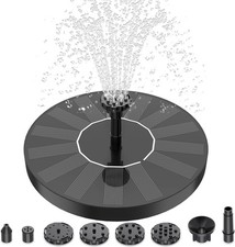 AISITIN Solar Water Fountain, Solar Powered Water Fountain with Multiple Nozzles