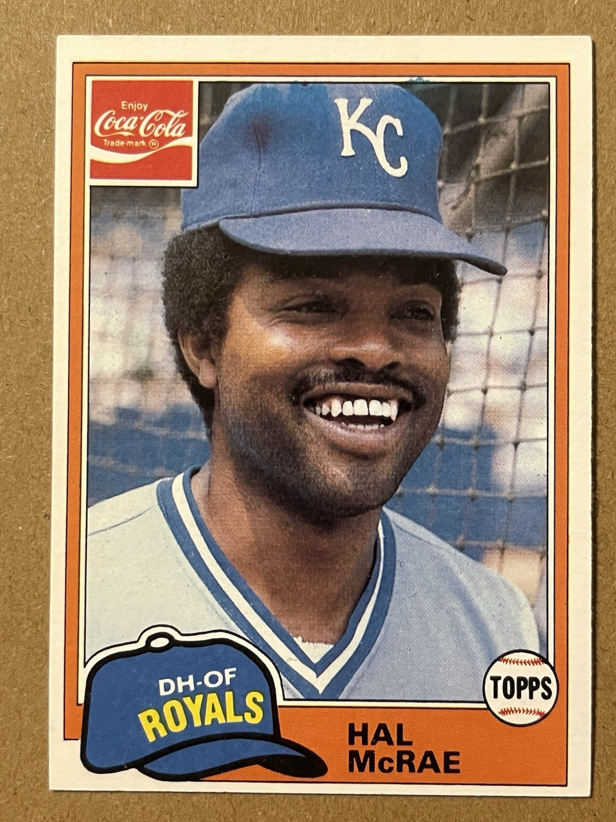 1981 Topps Coca Cola Baseball Card Hal McRae Kansas City Royals #5