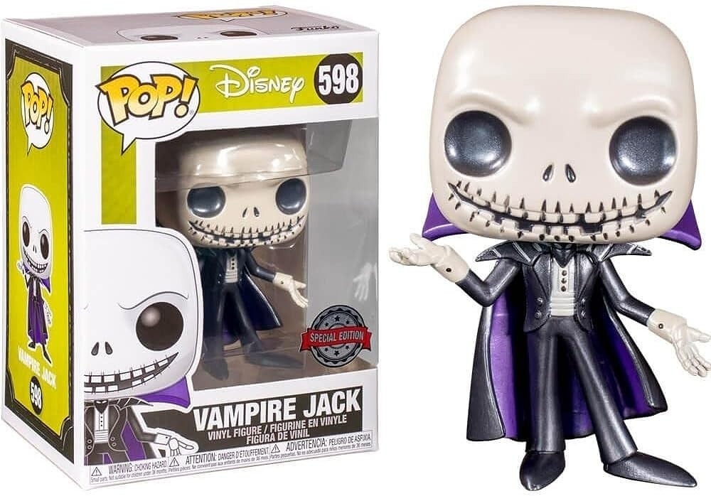 Funko Pop! Vampire Jack Disney Nightmare Christmas Glow 598 Exclusive Protector