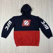 UFC Hoodie Youth XL Navy Red UFC MMA Pullover Sweatshirt Kangaroo Pocket Logo
