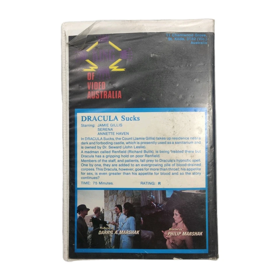 Vintage Horror VHS Tape "Dracula Sucks" 1978 Jamie Gillis Very Rare OOP TESTED - Image 2 of 4