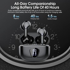 Wireless Earbuds Bluetooth 5.4 TWS HiFi Stereo Noise Cancelling LED Display IP7