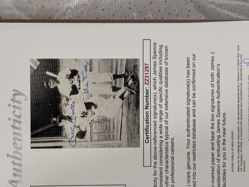 Mickey Mantle & Bill Dickey Autographed New York Yankees Matted 8x10 JSA LOA - Picture 5 of 6