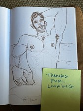 S268 Muscle hunk figure drawing illustration Billy thrash beefcake gay int