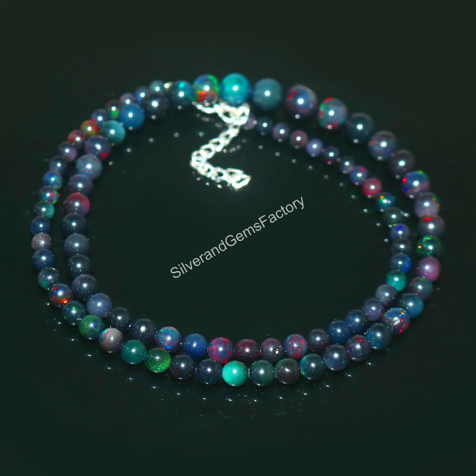 Top Quality Opal Beads Smooth Round Bead Blue Opal Beads Gift For Mom 6922