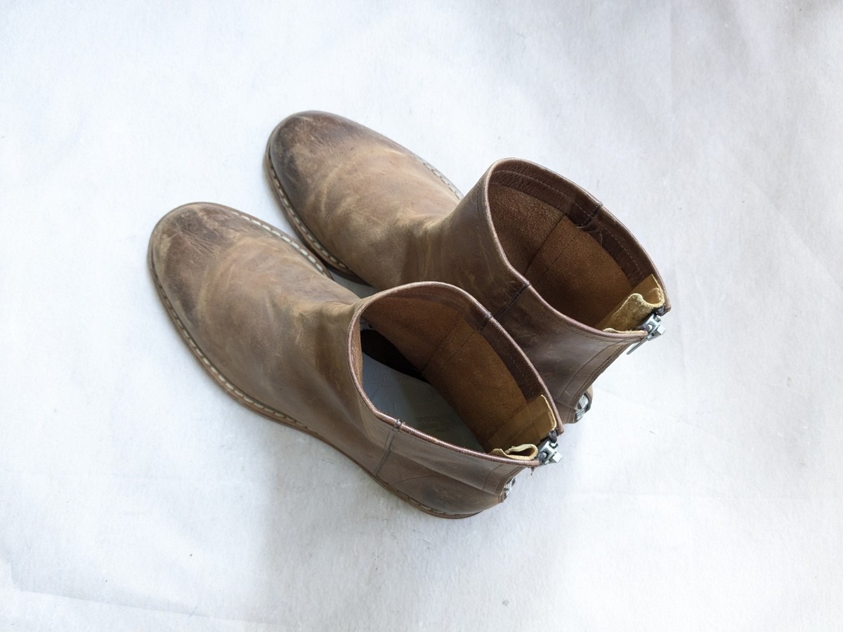 Maison Margiela Side Zip Boots Tan Brown Suede Men 10 43 Leather