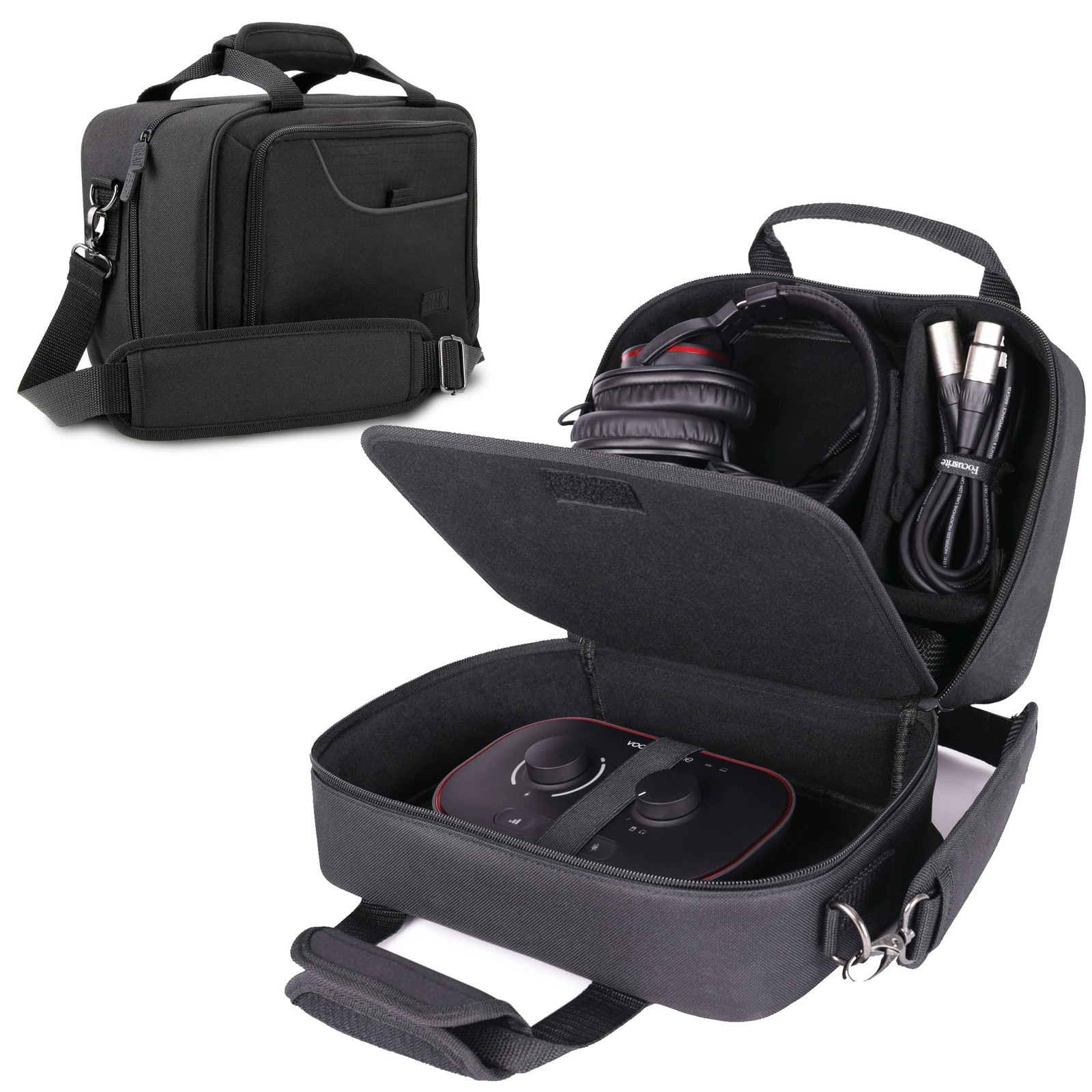 USA Podcast Equipment Case - Audio Interface Case Compatible with Focusrite