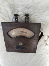 Antique Weston Ammeter 1895 Wooden Case Analog Electrical Panel Meter Gauge