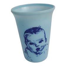 Vintage Gerber Baby Food Plastic Cup Light Blue Child's Drink Advertising Promo