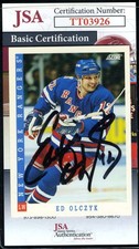 Ed Olczyk JSA Coa Autograph 1993 Score Signed Hockey