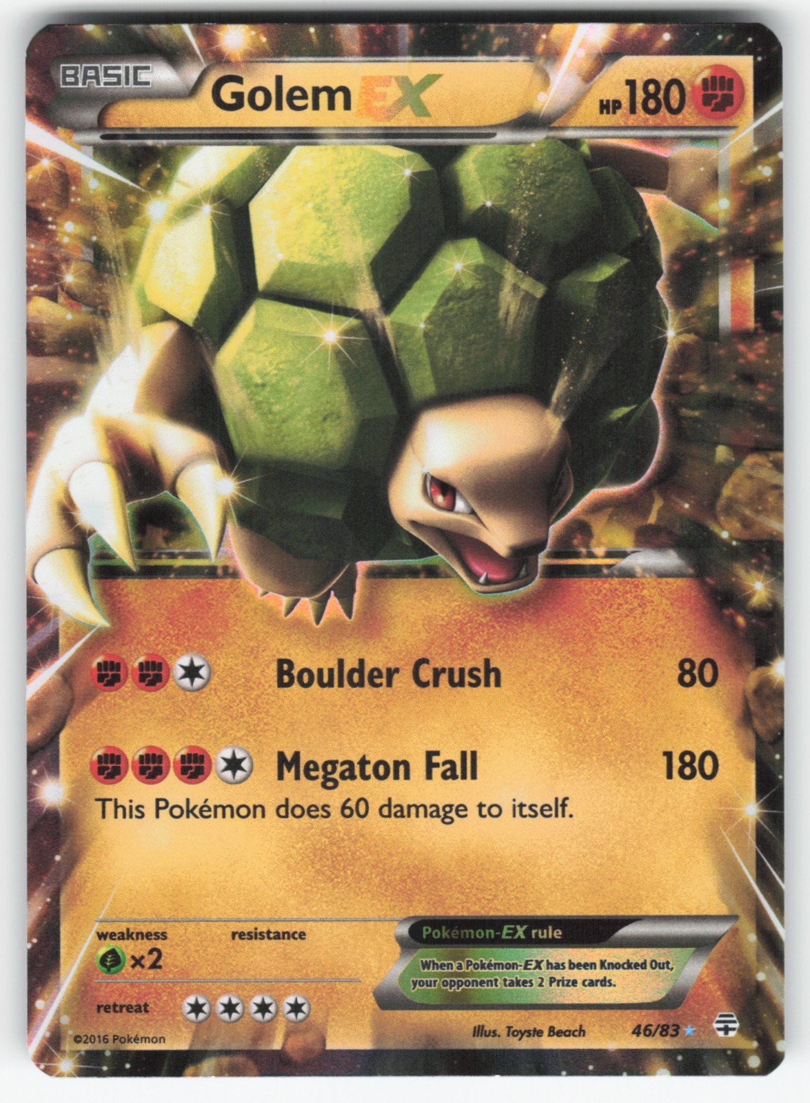 LP   Golem EX   46/83   Generations   Ultra Rare   Pokemon Card