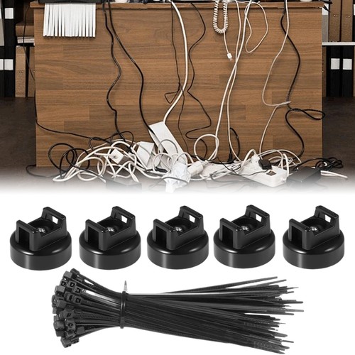 Pack of 15 Magnetic Cable Zip Tie Mount Kit Black Wire Cable Holder for Car  - Picture 5 of 12