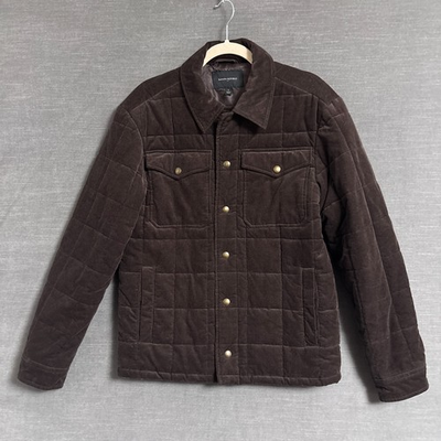 #ad Banana Republic Jacket S Brown Cocao Corduroy Chore Barn Quilted Bedford Coat $71.98