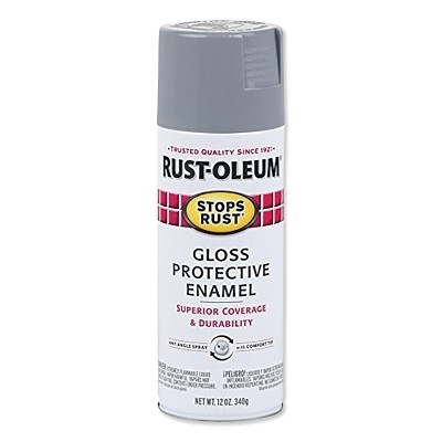 Stops Rust Protective Enamel Spray Paint, 12 oz, Aerosol Can, Smoke Gray, Gloss