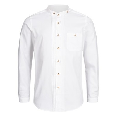 Stockerpoint Trachtenhemd OC-Fredi | Weiss mit Stehkragen| Regular Fit