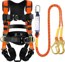 Safety Harness Fall Protection - Roofing Harness Kit Men Full Body Construction