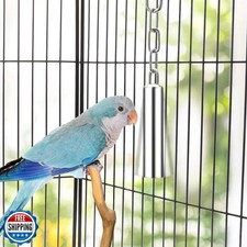 Wontee Stainless Steel Bell Toy Bird Cage Hanging Bite Toy for Parrot Parakee...