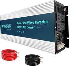 5000W Pure Sine Wave Inverter for RV, Truck, Solar - 4 AC Outlets, Off-Grid