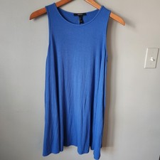 Forever 21 Blue Ribbed Sleeveless Swing Dress