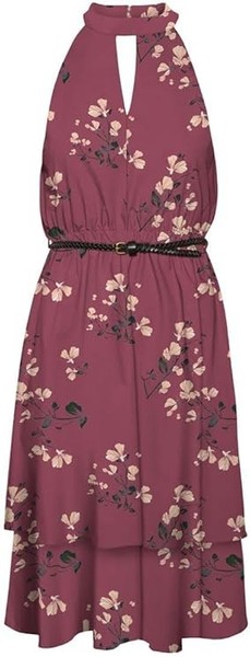Vero Moda Female Kleid Vmnewhallie Halterneck Short Dress Exp Hallie Rot Gr.L-image