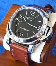 Panerai Luminor Men's Black Watch with Brown Leather Strap - PAM00111