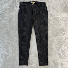 Democracy Ab Technology Jeans Pants Womens 8 Black Snake Print Skinny Stretch