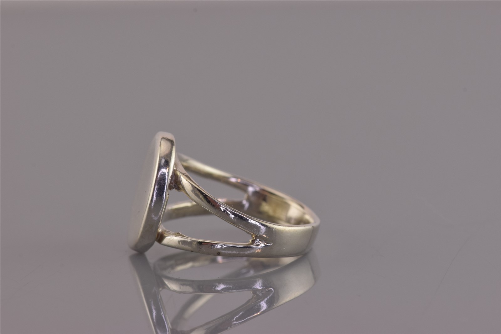 Sterling Silver 15mm Oval Solid Engravable Faced … - image 5