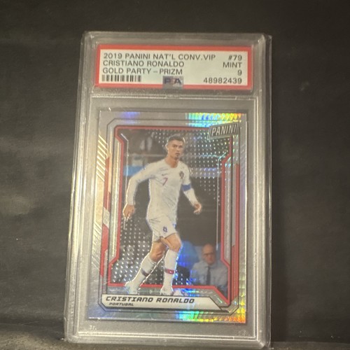 Panini 2019 Nat'l Conv. VIP Cristiano Ronaldo #79 Gold Party Prizm PSA 9