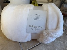 50  x60  Plush Throw Blanket Faux Shearling Ivory - Threshold