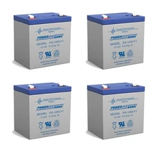 Power-Sonic 12V 5AH SLA Battery Replacement for APC RBC117 UPS - 4 Pack