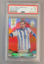 LIONEL MESSI #12 Panini Red Prizm #12/149 World Cup 2014 PSA 6 EX-MT Argentina