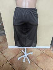 Vintage Silky Soft Black Nylon  Lace Half Slip Skirt 18  Slit XL