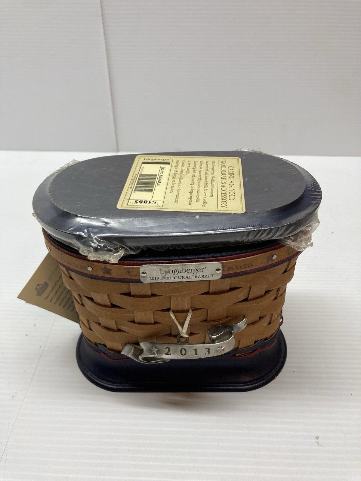 Longaberger 2013 Inaugural Basket Blue Red NEW