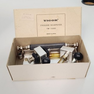 Vintage Vigor TW 1000 Tweezer Sharpener Watchmaker Jeweler Tool Japan Box