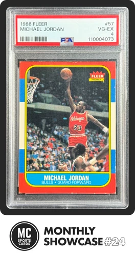 MICHAEL JORDAN PSA 4 1986-87 FLEER BASKETBALL #57 ROOKIE CARD RC BULLS VG-EX