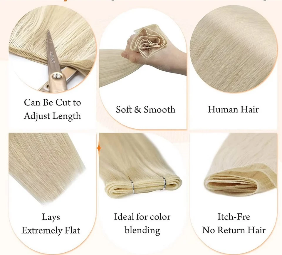 24" castaño rojizo fino sin costuras 10A Remy Genius 100% cabello humano Remy trama cabello 100 g Foto 3 de 4