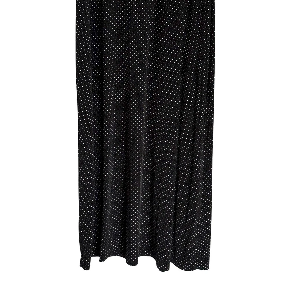 Женское платье макси Connected Apparel размер 14 черно-белое в горошек с коротким рукавом - Изображение 2 из 4
