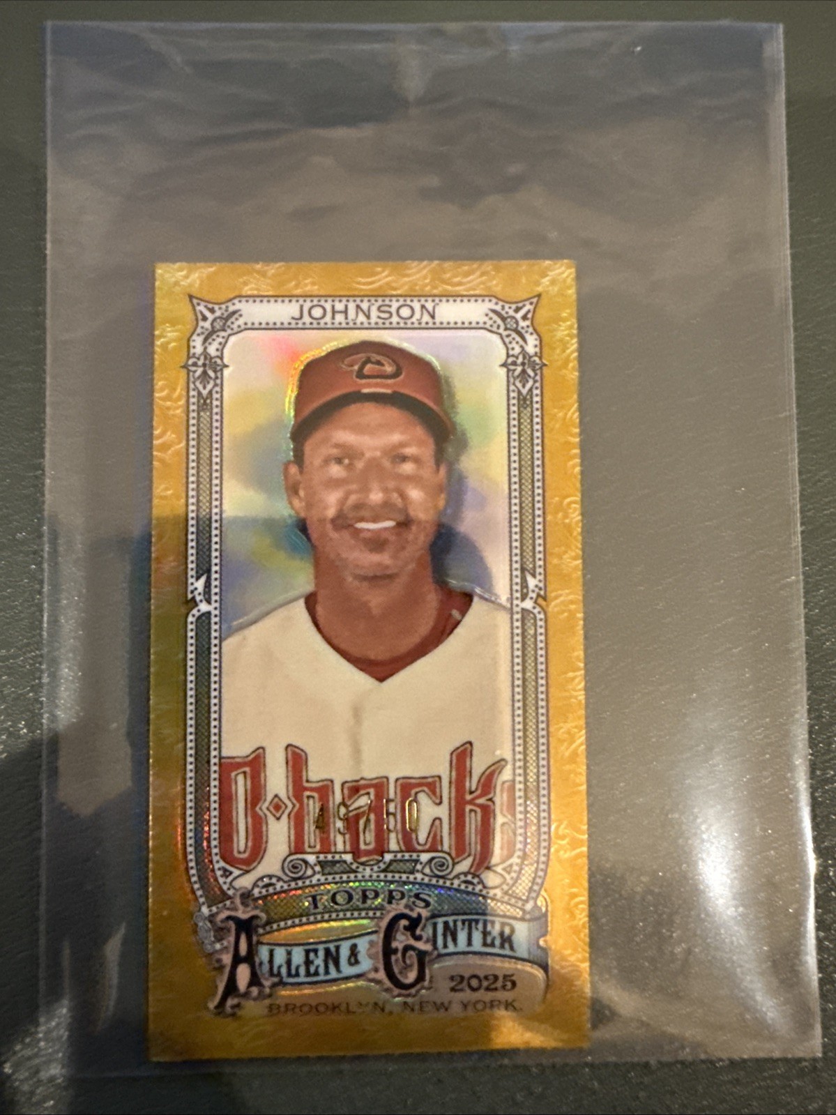 2025 Topps Allen & Ginter Baseball Randy Johnson # 4 Mini Gold Chrome 49/50