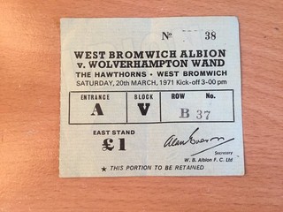 Ticket: 1970/1 Div 1. West Brom v Wolves. good
