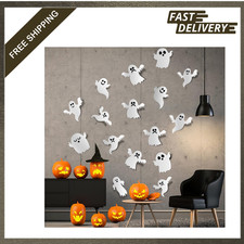21 Piece Halloween Ghost Wall Stickers Reusable 3D White Small Decor for Party