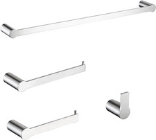 4-Pieces Bathroom Accessories Set, Towel Bar Set Modern Stainless Steel Towel Ra