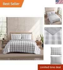 Queen Quilt Set, Cotton Reversible Bedding with Matching Shams, Luxurious Bed...