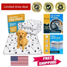 Reusable Puppy Pads 30x34 - Anti-Slip & Machine Washable Dual Pack
