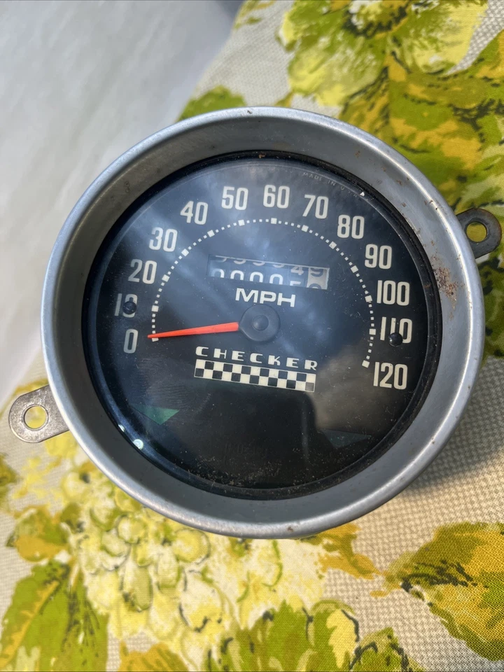 Velocímetro Checker Taxi Marathon 1973 120 MPH probado ¡5 millas! 824931 Vintage Foto 2 de 4