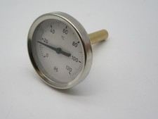 Thermometer mit Tauchhülse 1/2" axial Einschraub Puffer Kessel Heizung 120°C Ø63