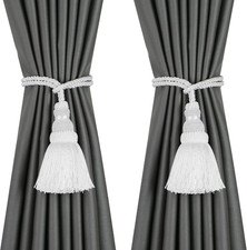 Fenghuangwu 2 Pack Curtain Tie Backs Rope Tassels for Curtains Drape Tiebacks Ha