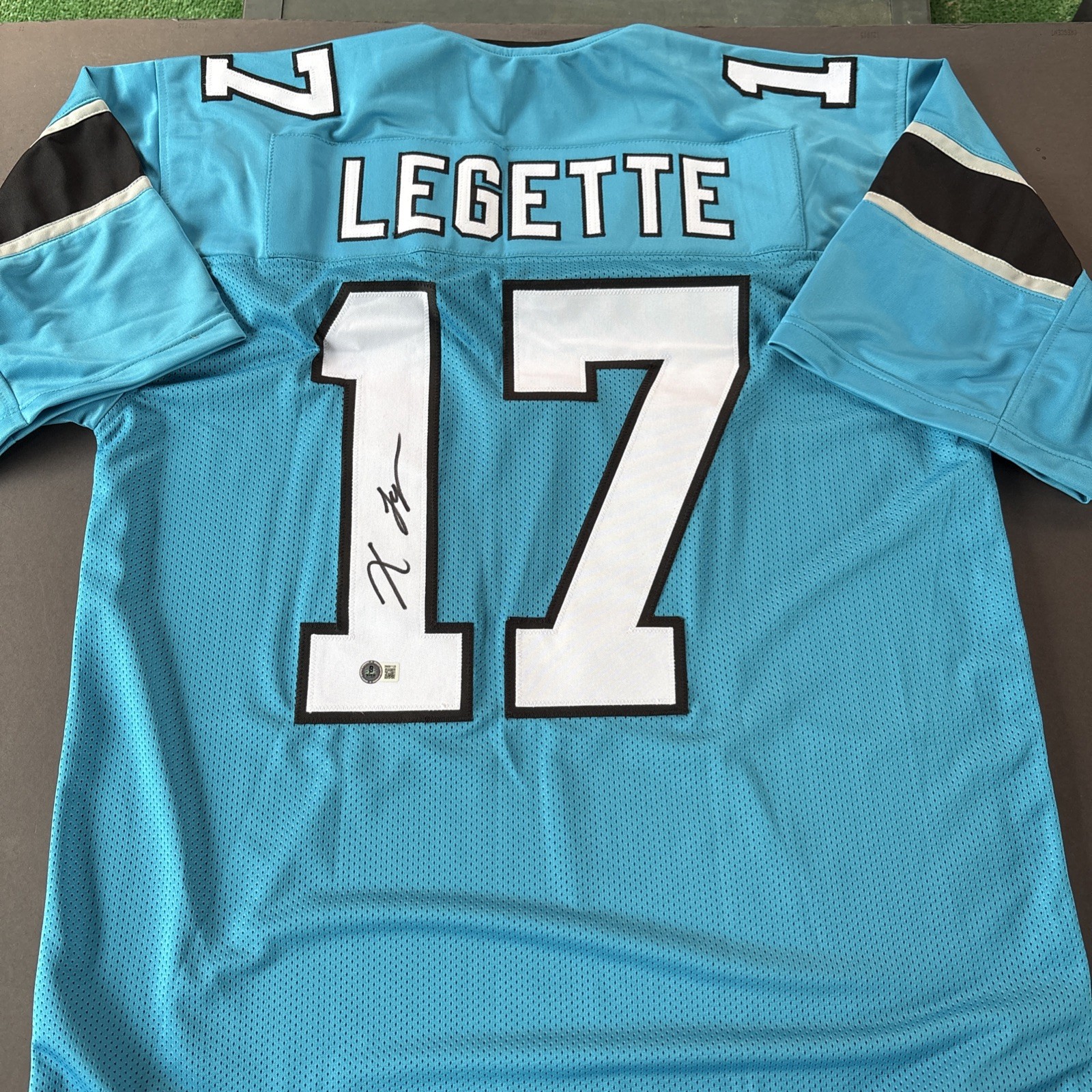 Xavier Legette Autographed Signed Carolina Panthers XL Custom Panthers Jersey - Beckett Witnessed 